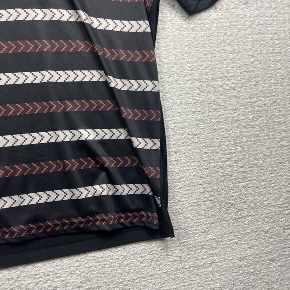 Head Golf Polo Shirt Men M Short Sleeve Black/Orange Striped Tennis Performance - Picture 4 of 10